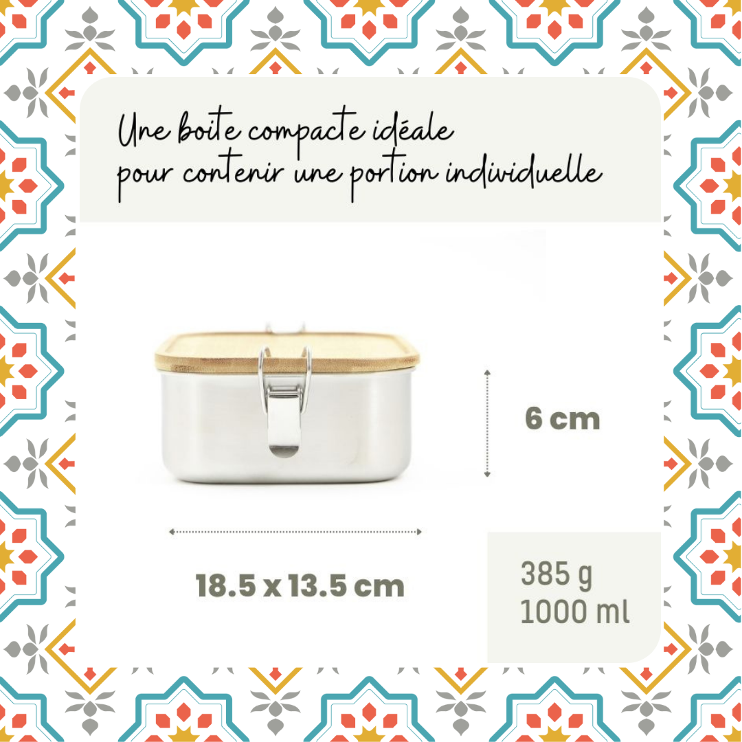 Boite alimentaire bento en inox et bambou &agrave; petit prix sur sans-bpa.com